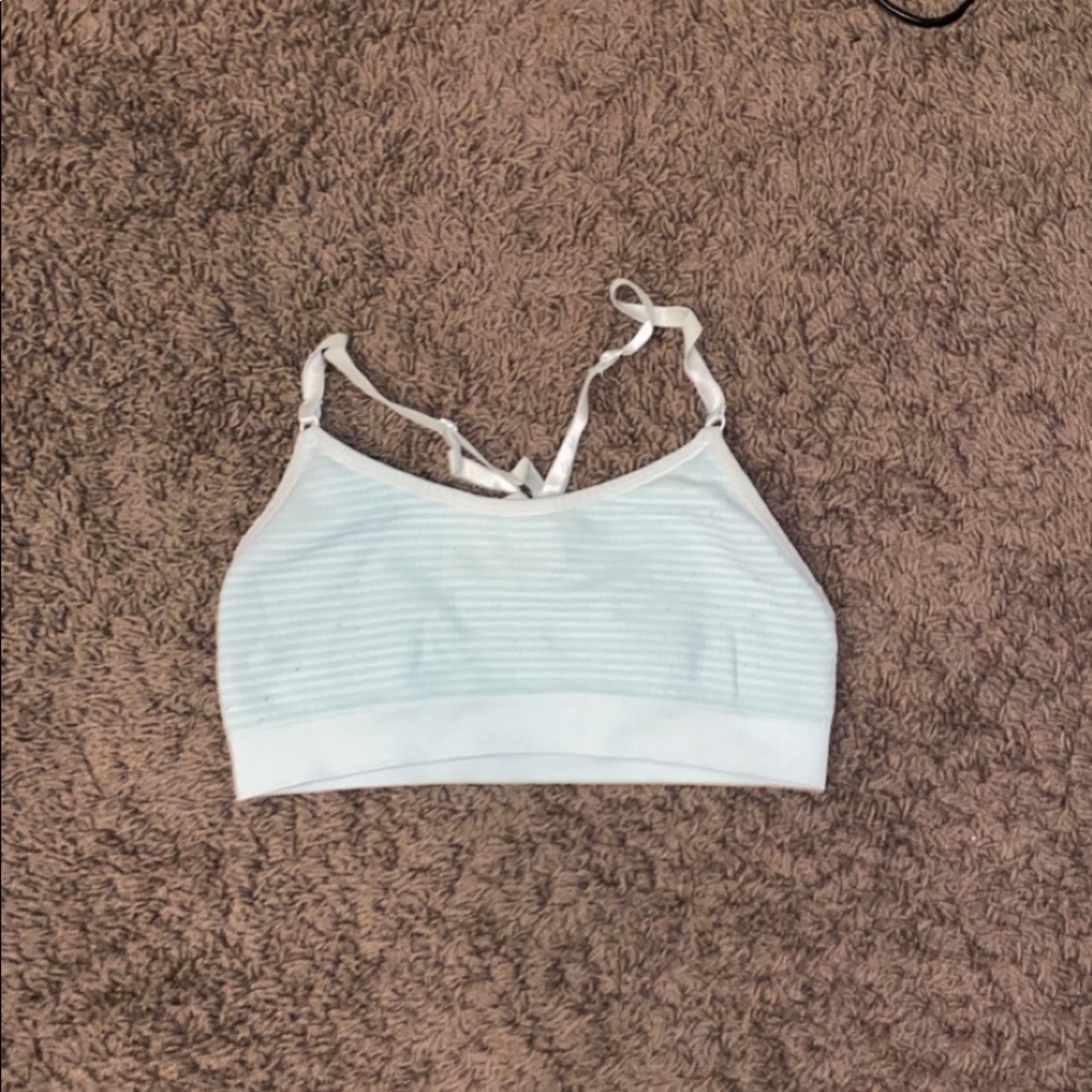 Light blue sports bra